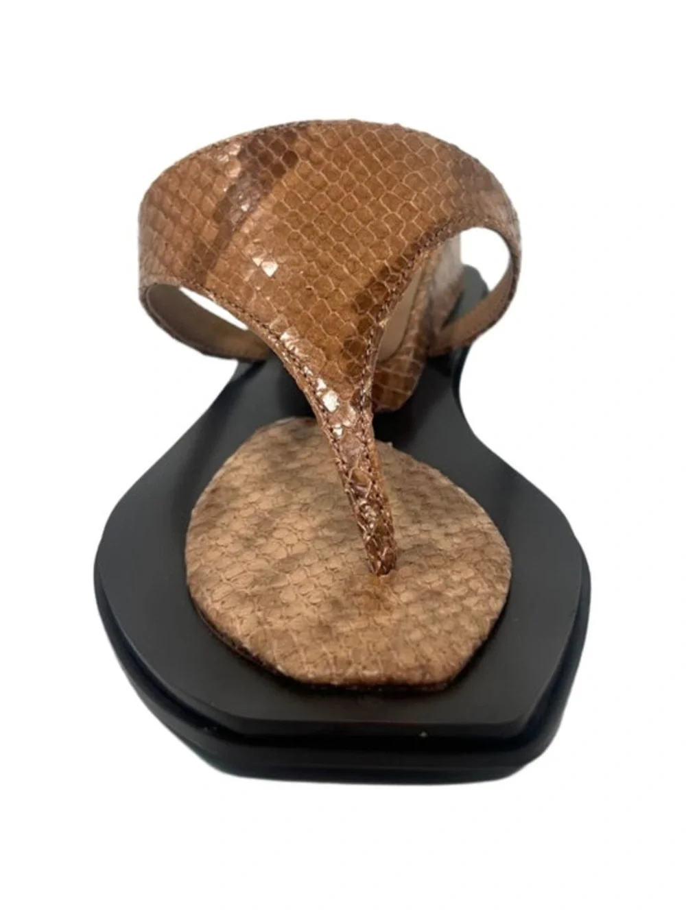 Jeffrey Campbell Pedastal Beige Snakeskin Sandals size 8